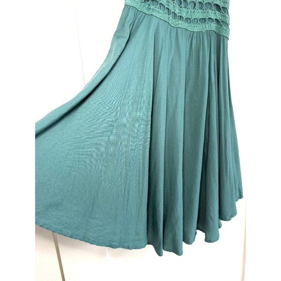 O’Neill Crochet Detail Mini Dress — Teal, Size L | Whimsycore / Coquette - Picture 8 of 9